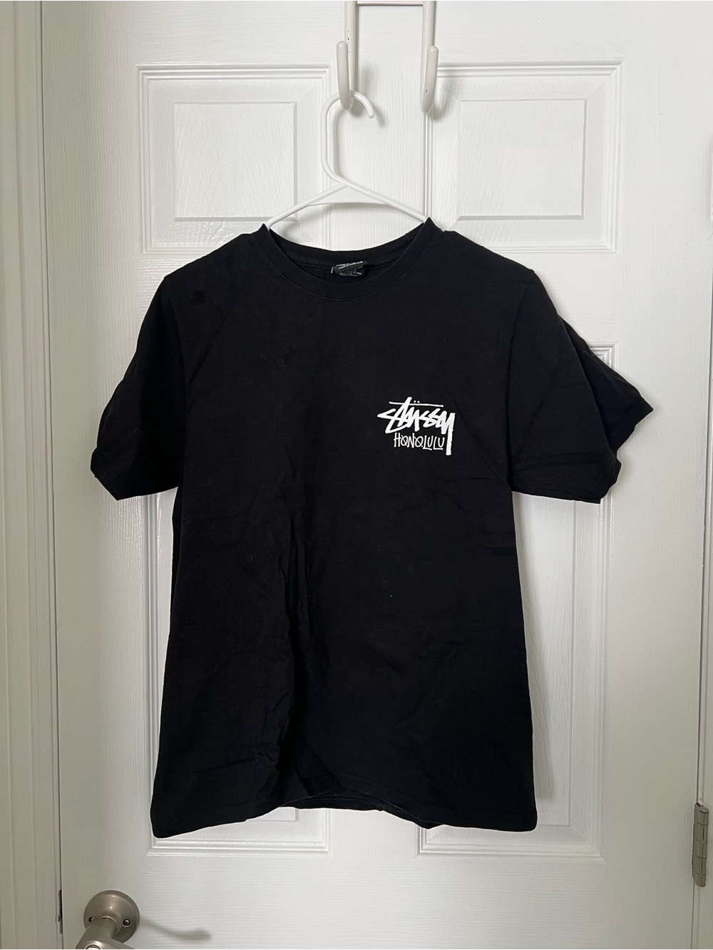 Stussy Honolulu T-Shirt Graphic Tee in Black & White Size Small